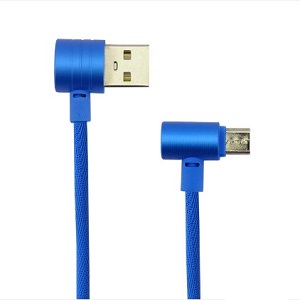 Cable USB Micro 5 Pin, Mod-Curvo, Tela, 2.4 Amper, Punta De Metal. En Caja.