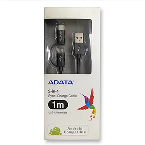 Cable Adata 2 en 1 Micro USB/USB 2.0 Tipo C
