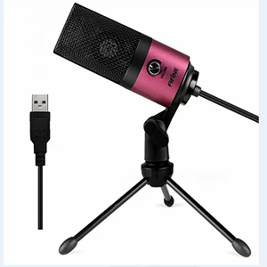 Micrófono de Condensador Fifine K669B Rojo, Streaming, PC, Mac, PS4