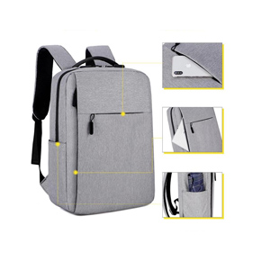  MOCHILA MODEL S56 CON USB COLOR NEGRO Y GRIS