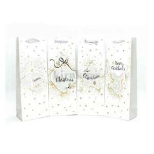 BOLSA DE REGALO VINO NAVIDAD BLANCO 12PCS